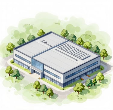 Architectural blueprint and 3D model displayed on a desk with measuring tools.