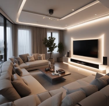 Modern living room remodeled with elegant dark tones in Cucuta