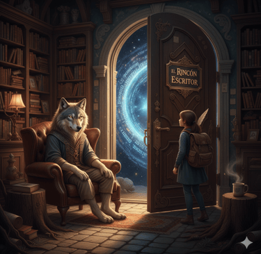 Interfaz del Hub Viejo Lobo en El Rincón del Escritor para análisis técnico de manuscritos.