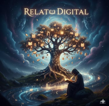 “Arte digital de un árbol con luces brillantes representando el Proyecto de Vida”.