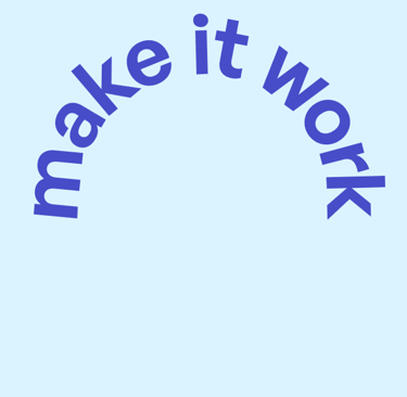 make it work Logo Wortmarke in dunkelblauer Schrift