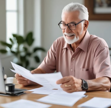 Close-up of hands signing a health insurance contract with a pen on a wooden desk.