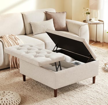 35 Inch Extra Large Storage Ottoman Coffee Table