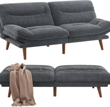 Adjustable Back and Armrests Futon Sofa Bed