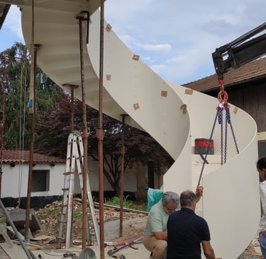 Prototipo di scala elicoidale in ferro