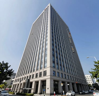 people standing inside city building