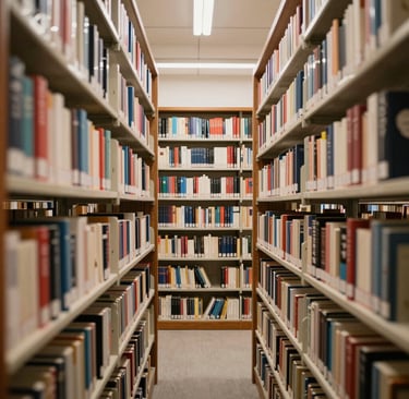 A group of people standing around a table filled with books