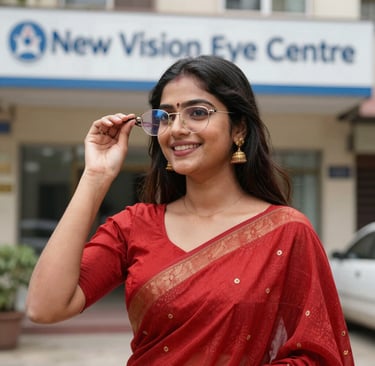 New Vision Eye Centre banner offering free LASIK workup with Dr. Manik Mittal in New Delhi.