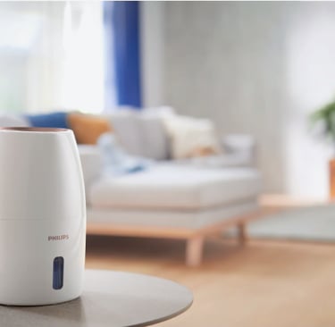 Philips luchtbevochtiger HU2716/10 in een modern interieur