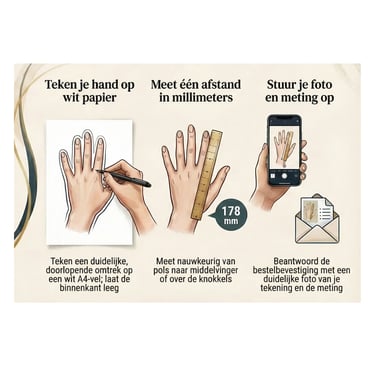 Richtlijnen foto nemen handomtrek gepersonaliseerde tekening cadeau