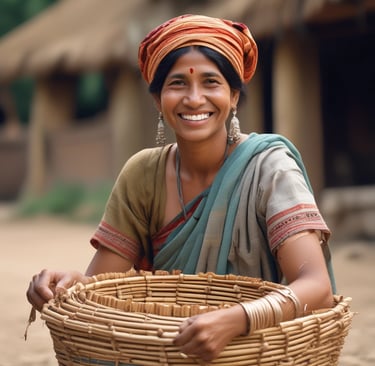 Artisan carefully weaving natural threads into vibrant, eco-friendly bracelets.