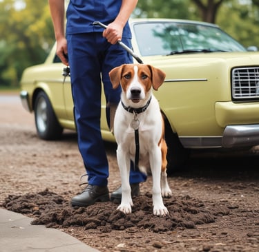 Seasonal yard cleanup showing piles of leaves and branches ready for removal.