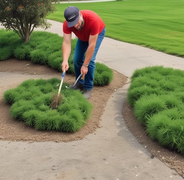Close-up of neatly trimmed hedges framing a cozy front yard.