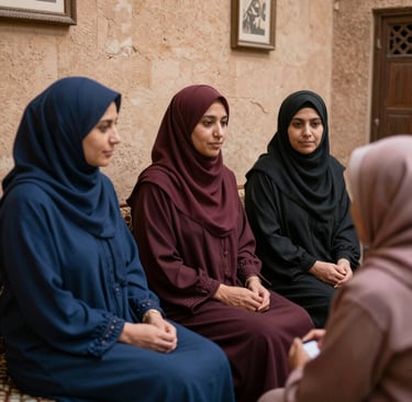 A candid moment of a widowed mother learning sewing skills during a vocational training session.