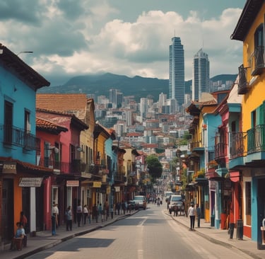a view of a lush green valley with mountains in the background
