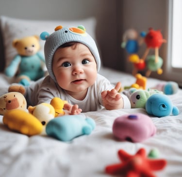 Cozy knitted sweaters for little boys in vibrant colors.