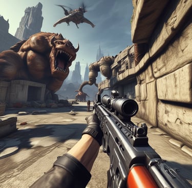 Action-packed moment from a mutator match showing players leaping across floating platforms with jetpacks.