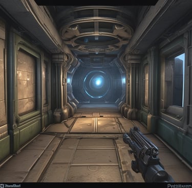 Intense firefight captured in a dark industrial-themed map with glowing neon lights.