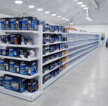 góndola central para supermercados en Chile