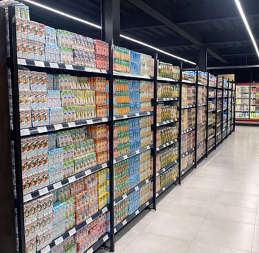 gondorack con pilar adelantado para supermercados en Chile