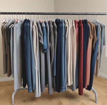 A petite woman joyfully trying on a perfectly fitted jacket in a cozy, sunlit boutique.