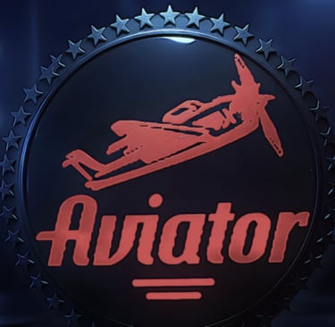 Aviator game South Africa, red plane and Aviator logo in a star-rimmed badge, CasinoCop crash report
