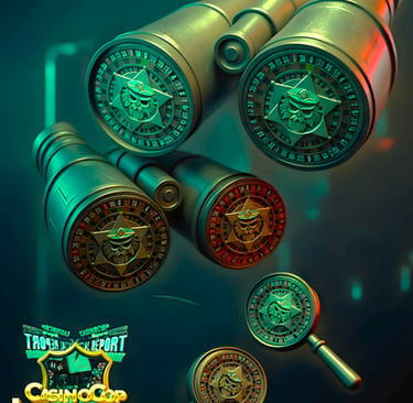 Online casino transparency South Africa, CasinoCop binoculars with roulette-wheel sheriff lenses