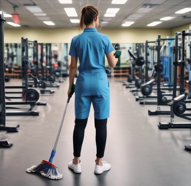 people in a room with a black table and chairs