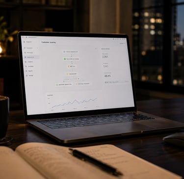 Automatización de correos electrónicos promocionales para fidelización y ventas mediante email marketing.