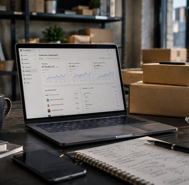 Profesional administrando tienda online y mejorando la experiencia de compra en ecommerce.