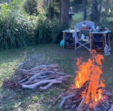 campfire at campsite