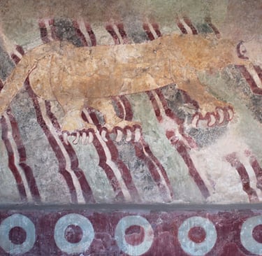 Jaguar, mural en la Calzada de los Muertos