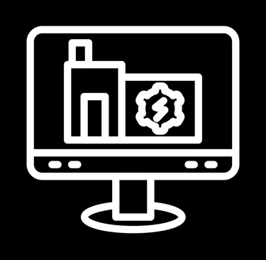 Icon of vector computer with graphics