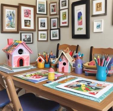 An organized playroom with labeled baskets and pastel storage bins, perfect for busy moms.