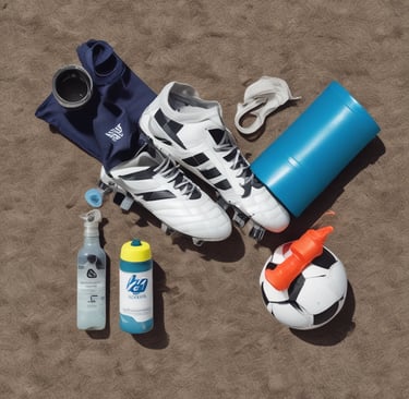 A colorful tote bag overflowing with essentials like sunscreen, water bottles, and first aid supplies.