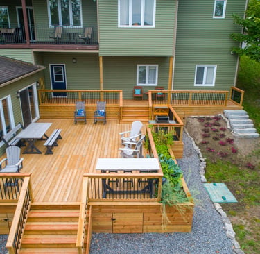 After Design, Constructing, and finishing Deck and Porch Project Cary NC