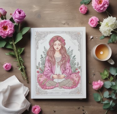 A woman confidently reviewing a workbook with notes and financial charts on her laptop screen.