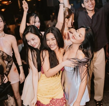 Zion Sky Lounge & Dining Ho Chi Minh Vietnam Saigon Ladies Night Asian Girls dancing while billboard sign is there