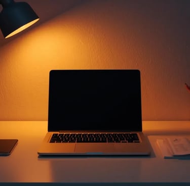 Clean workspace with phone kept away, showing distraction-free focus setup.