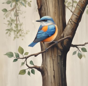 A cozy illustration of a crescent moon and mosque silhouette glowing softly against a twilight sky.