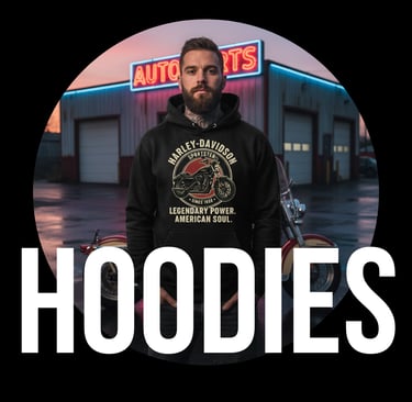 man wearing harley davidson sportster hoodie