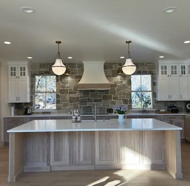 natural stone kitchen back splash full height to ceiling