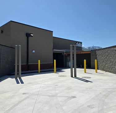 restaurant rear CMU service yard