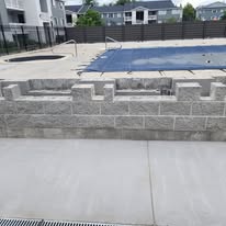 CMU barbeque pedestal