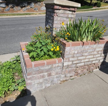 damaged brick planter
