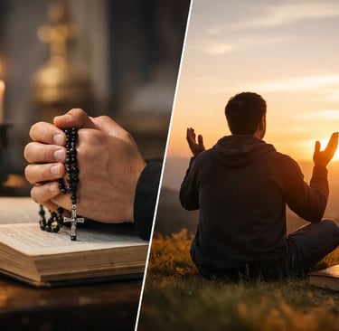 man praying for bible answers