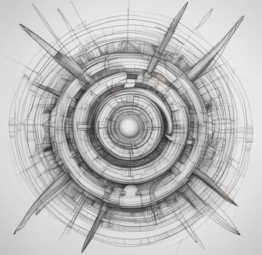 Minimalist abstract neurographica design blending soothing blues and gentle curves.