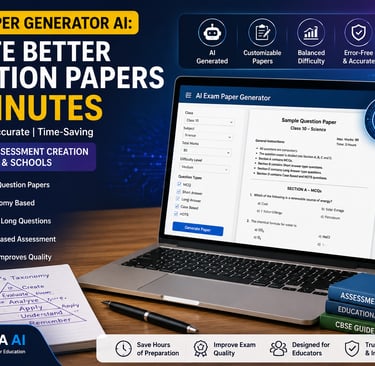 Teacher using Exam Paper Generator AI to create CBSE question papers with artificial intelligence.