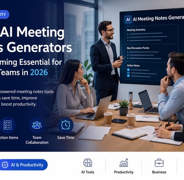Modern business meeting with AI assistant automatically generating meeting notes, digital productivi