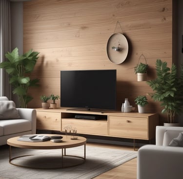 a flat screen tv mounted to the side of a wall